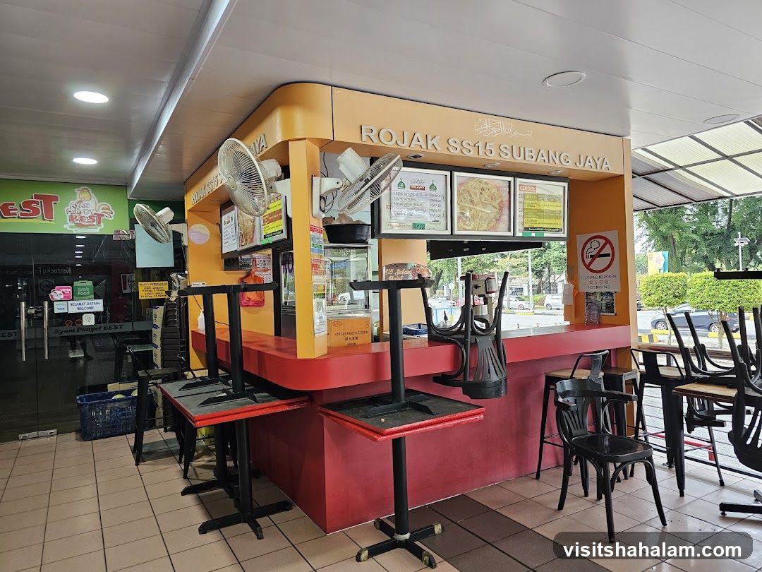 Restaurant Counter with Chairs and Tables