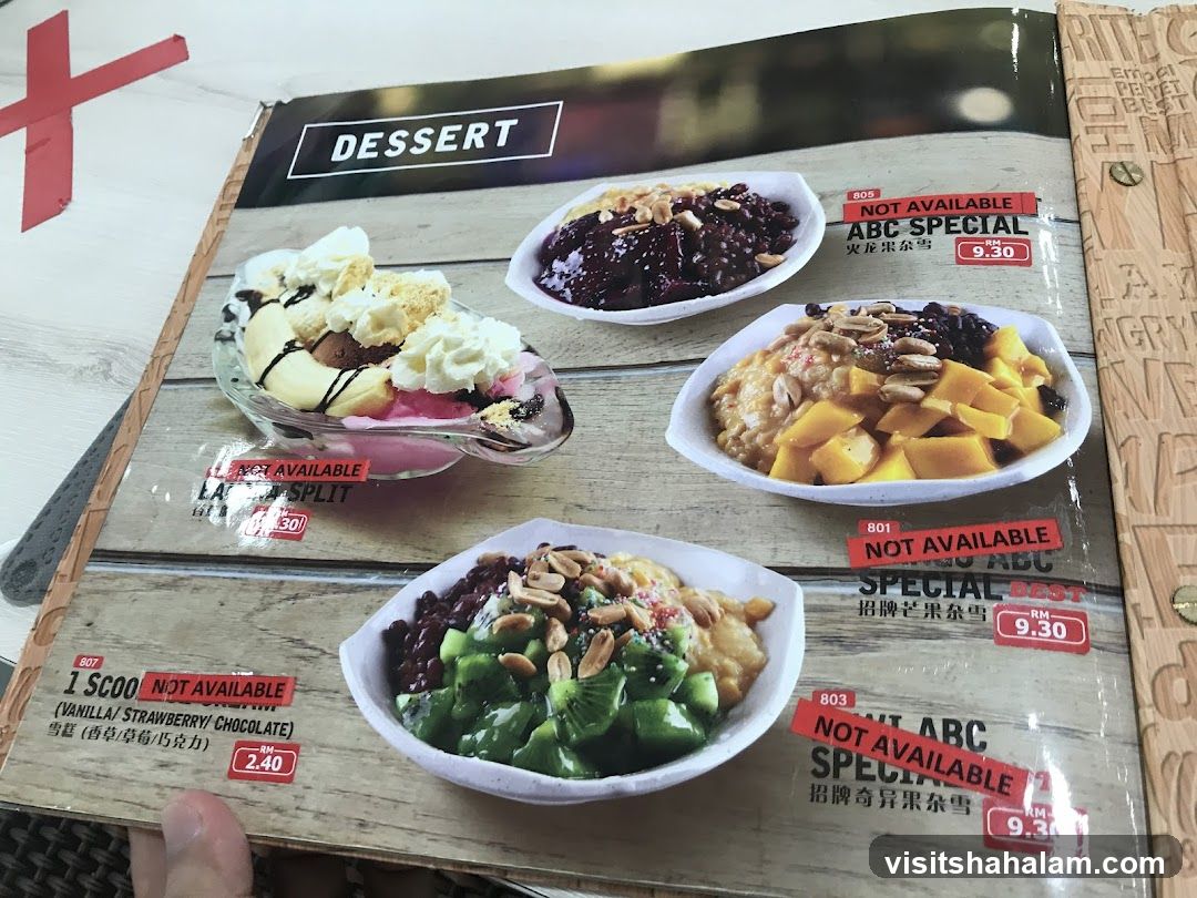 Dessert Menu