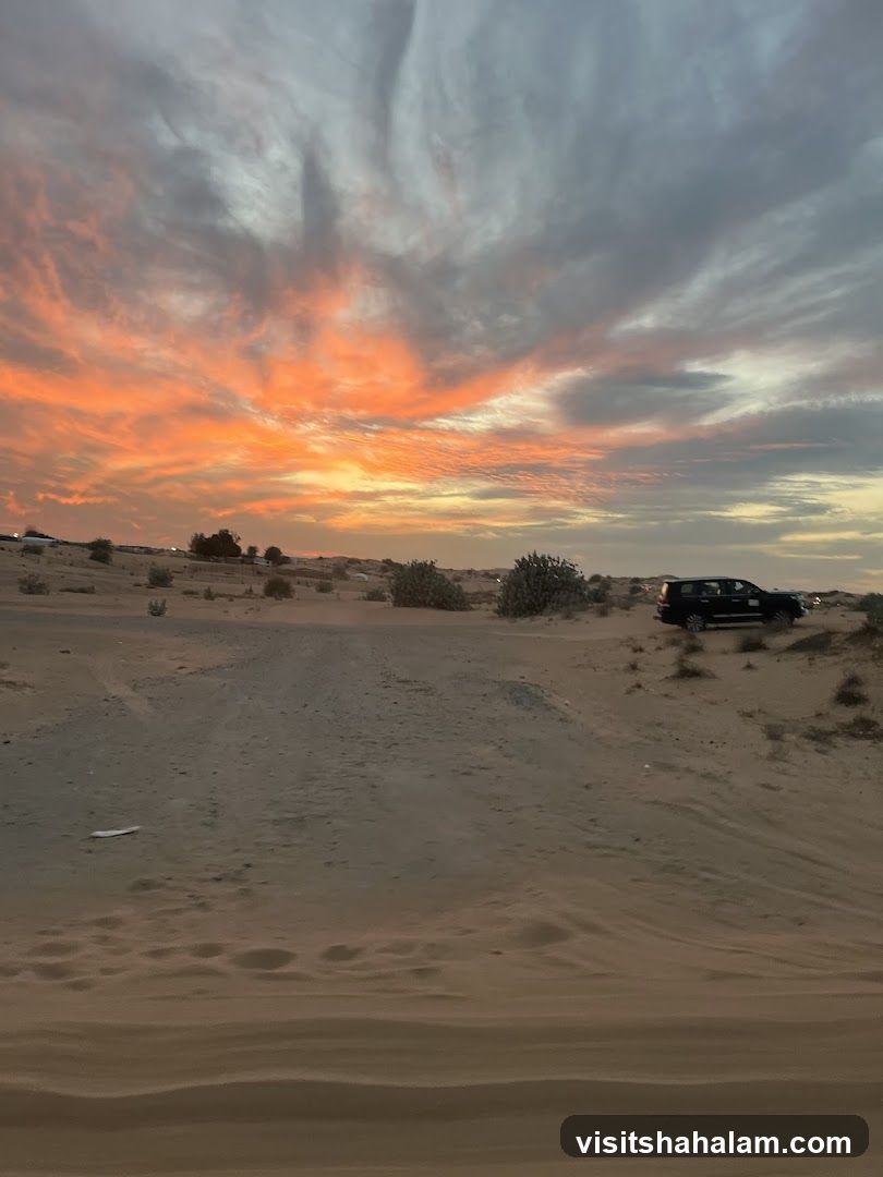 Desert Sunset with SUV