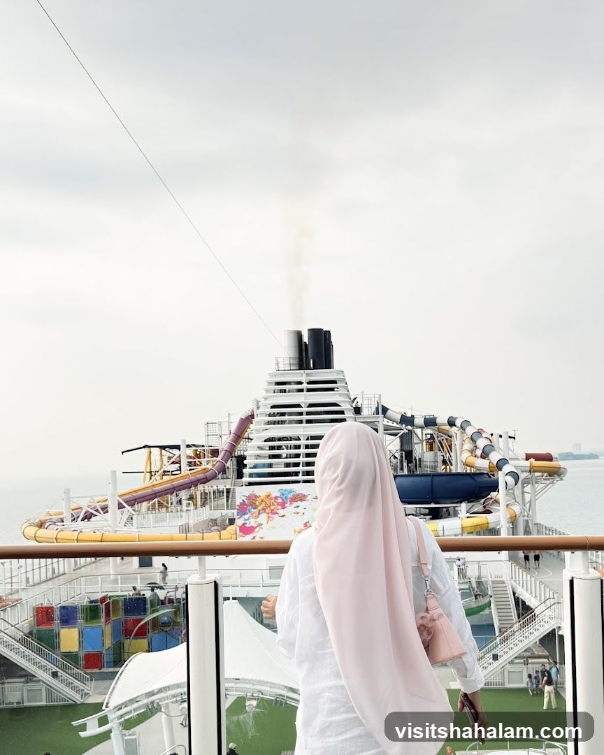 Cruise Ship Deck with Water Slides