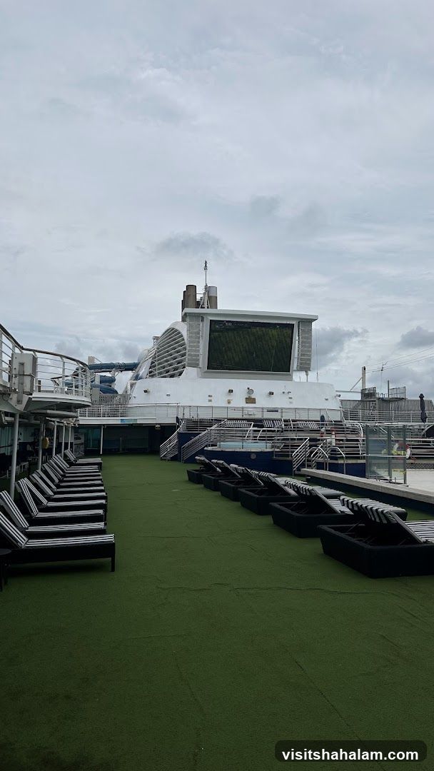 Cruise Ship Deck with Lounge Chairs