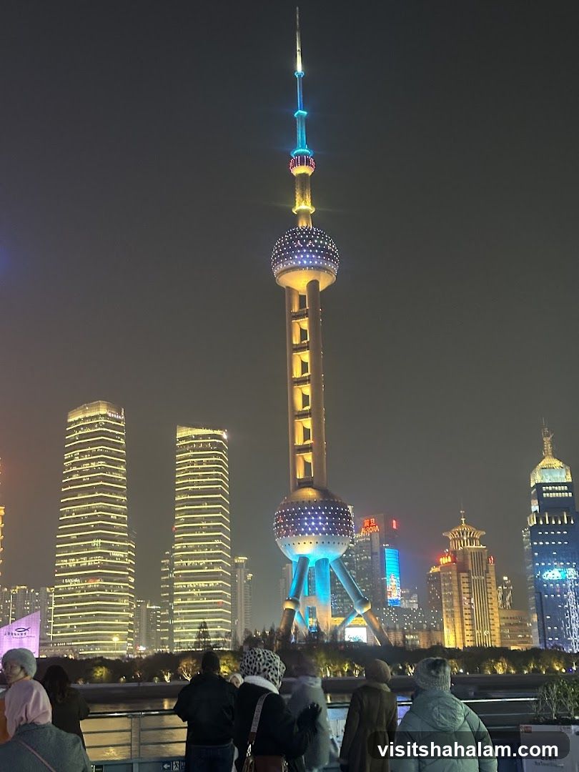 Night view of Shanghai skyline