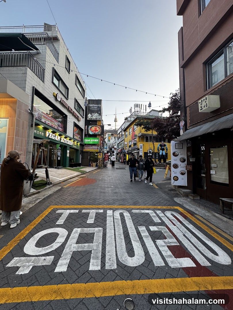 Street Scene with Korean Text