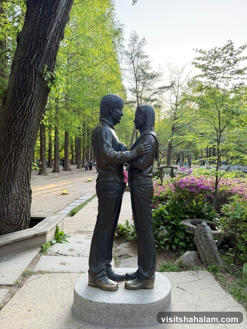 Couple Statue in a Park