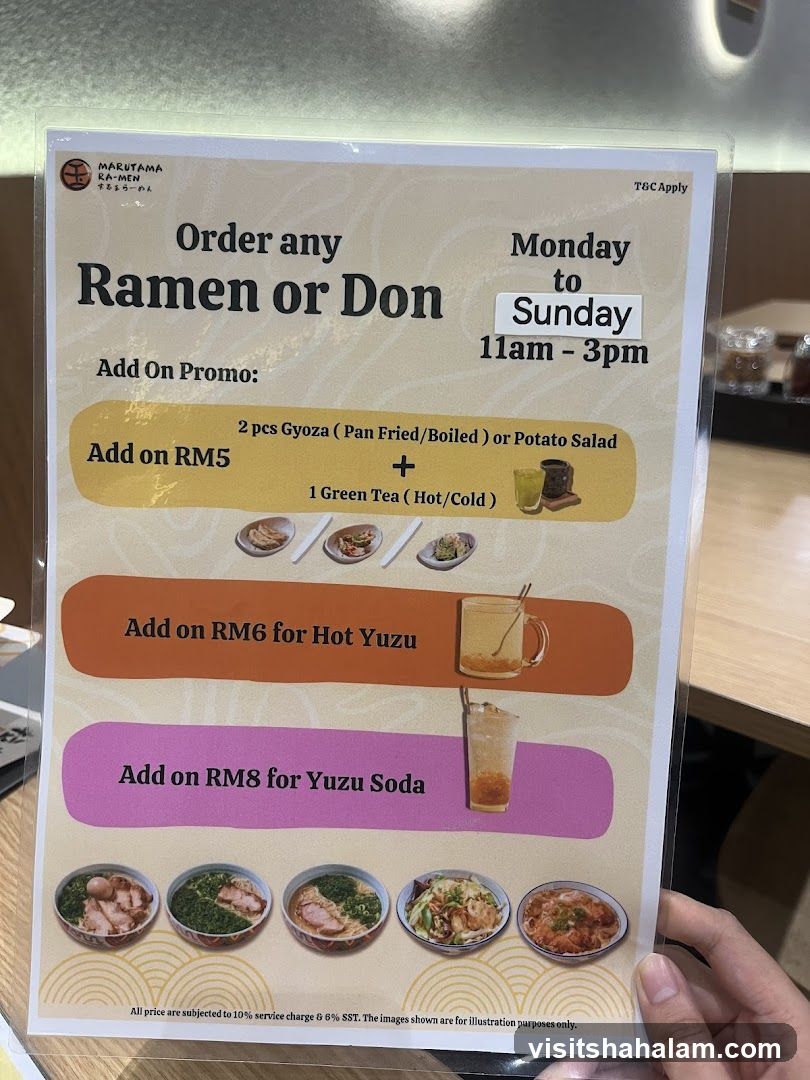 Marutama Ramen Menu