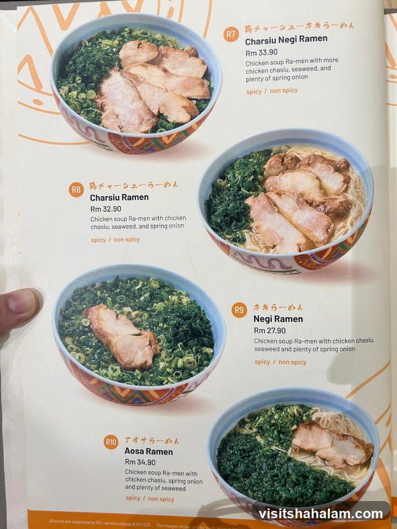 Ramen Menu