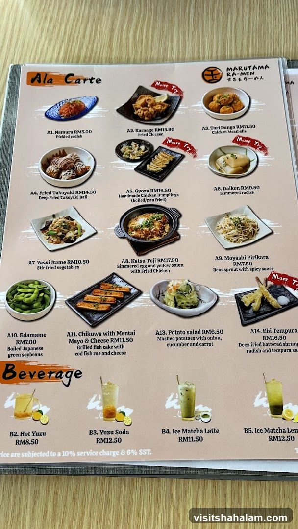 Ala Carte & Beverage Menu