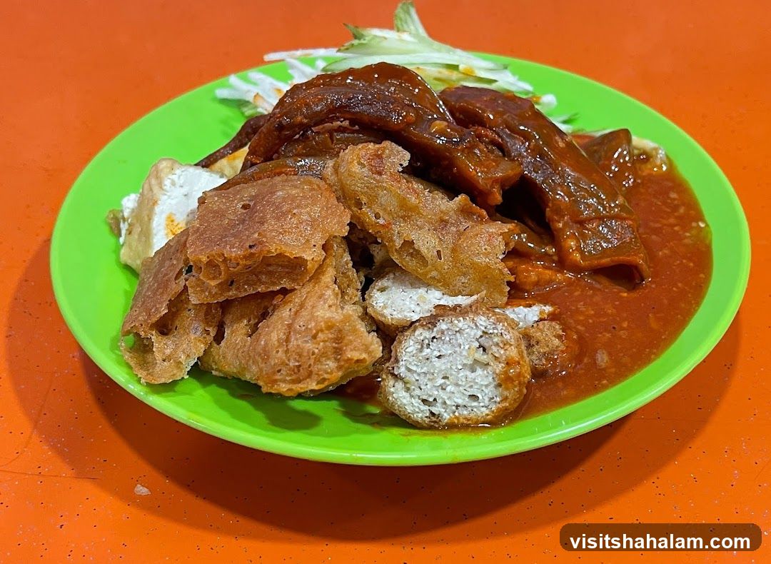 Plate of Food with Sauce and Fried Items