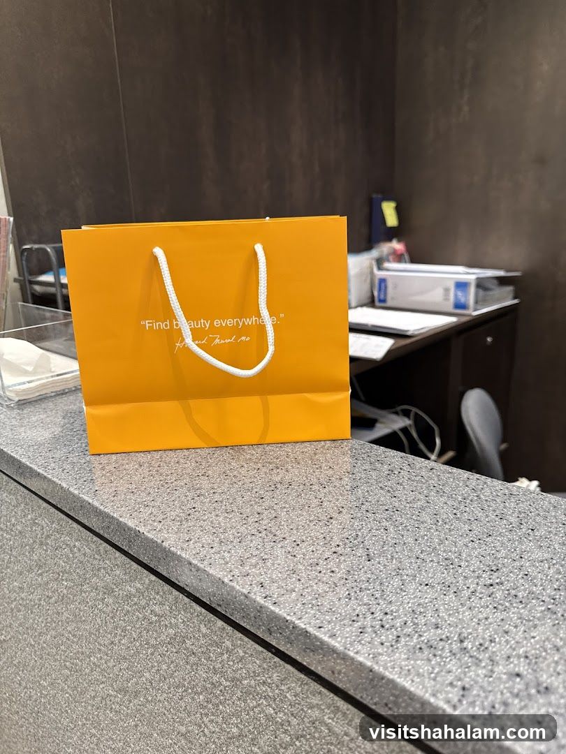 Orange shopping bag with quote