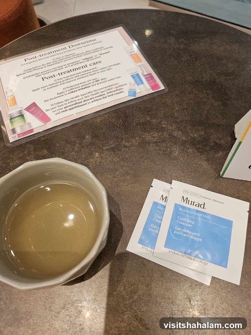 Post-treatment care information and samples