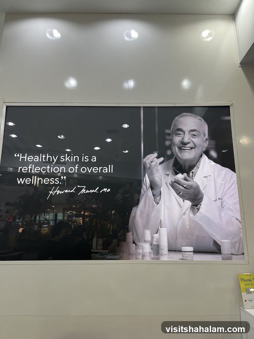 Advertisement with quote about healthy skin