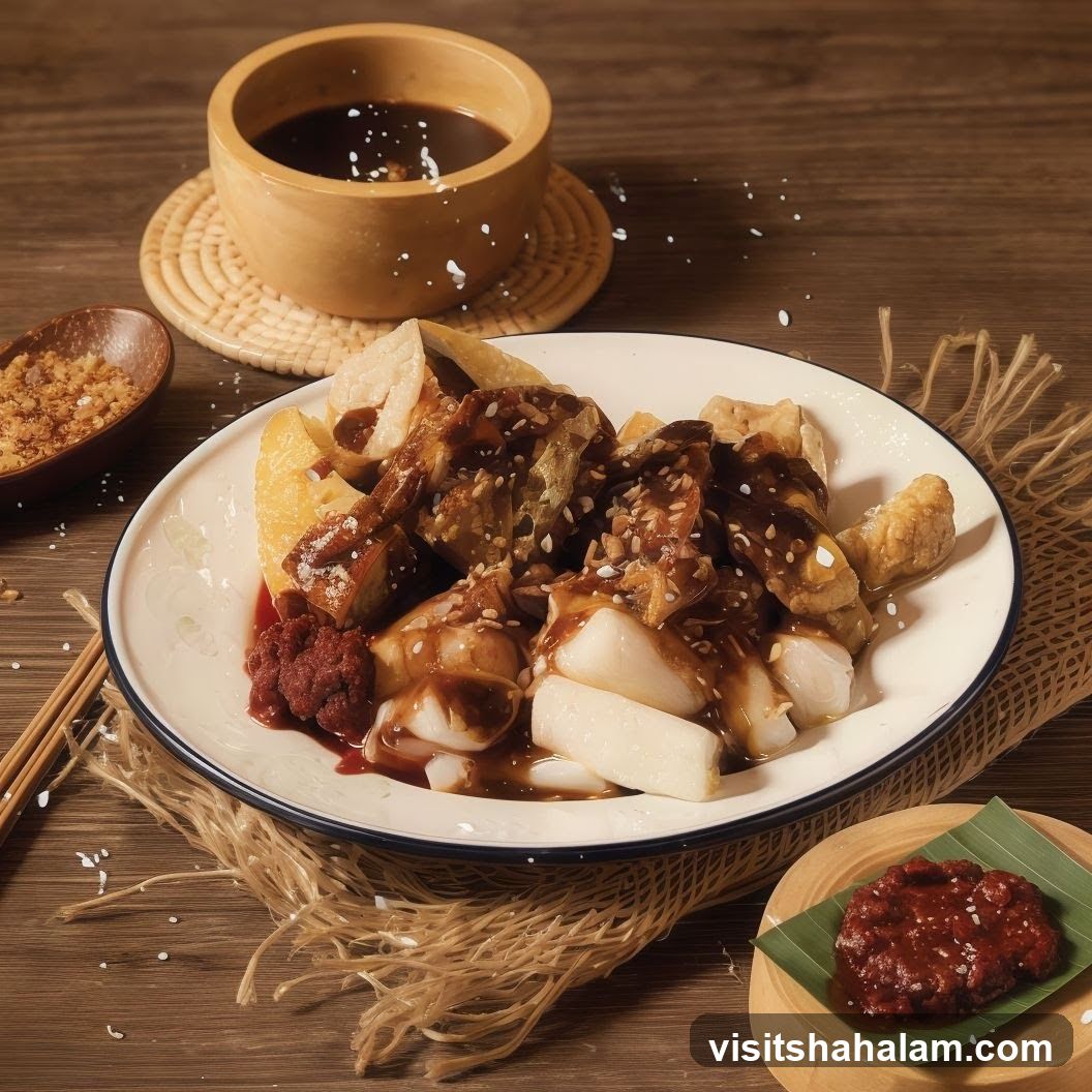 Chee Cheong Fun with Sauces and Toppings