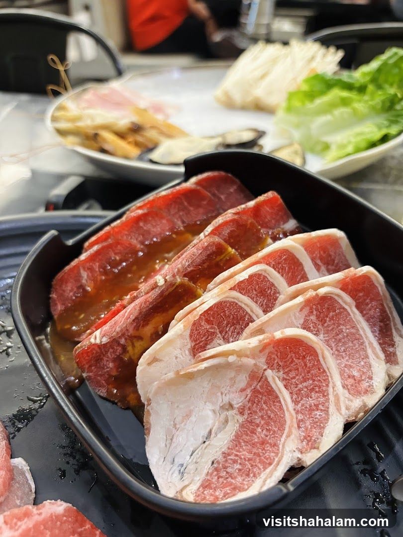 Thinly Sliced Meats and Vegetables