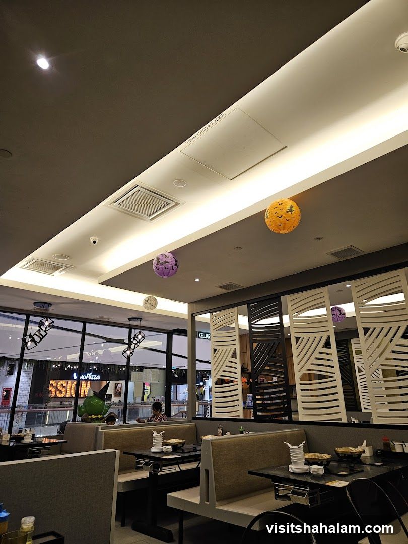 Restaurant Interior with Halloween Decorations