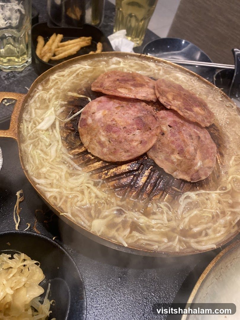 Grill with Meat and Cabbage