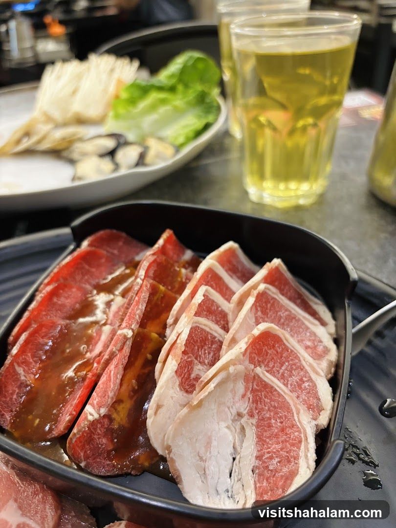 Slices of Meat and Vegetables