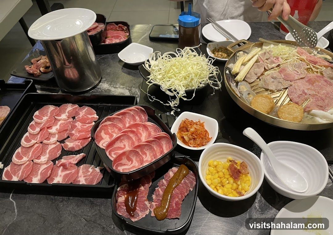 Table with Korean BBQ ingredients