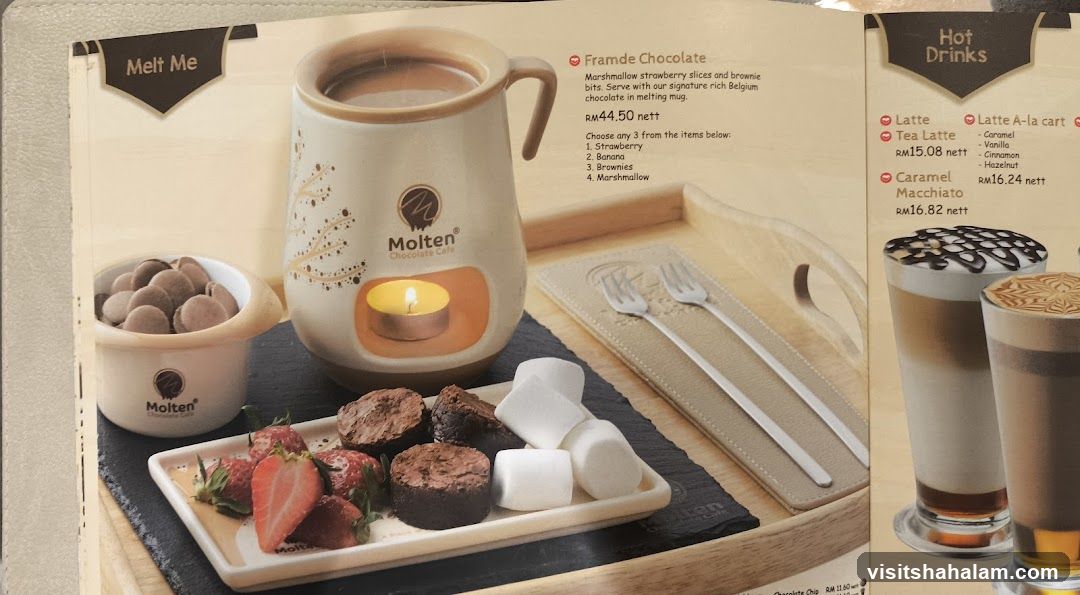 Molten Chocolate Cafe Menu