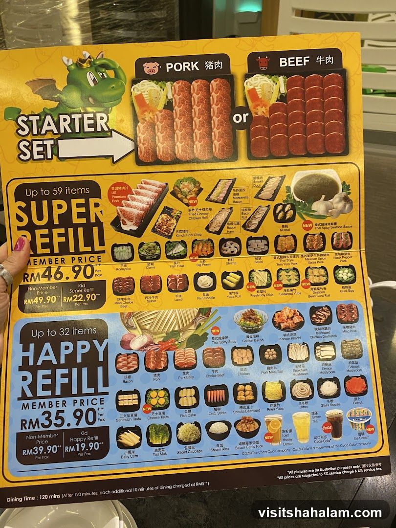Super Refill & Happy Refill Menu