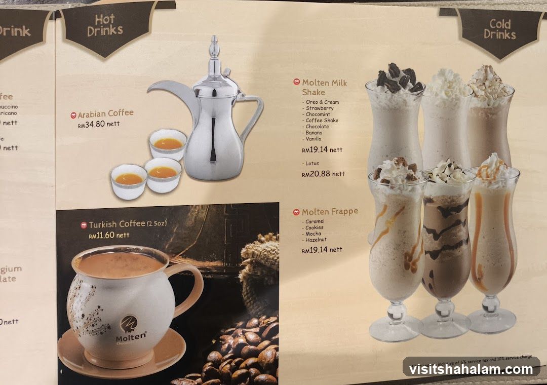 Hot and Cold Drinks Menu