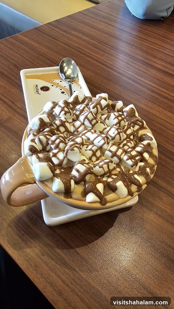 Dessert with Marshmallows and Chocolate Drizzle