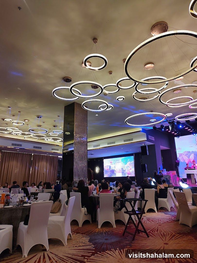 Event Hall with Circular Chandeliers