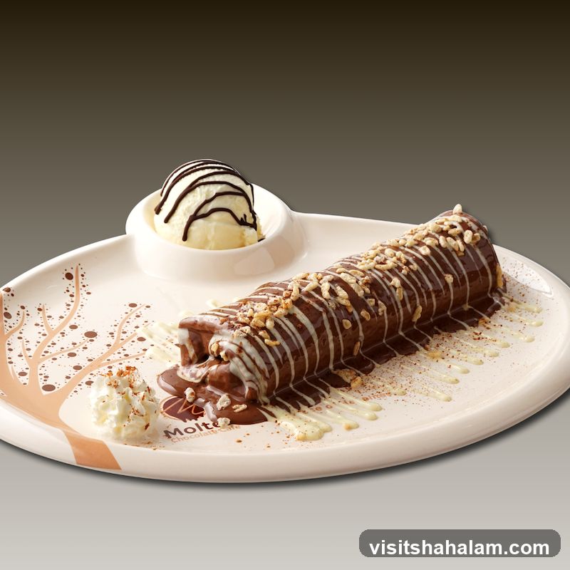 Chocolate Crepe with Ice Cream