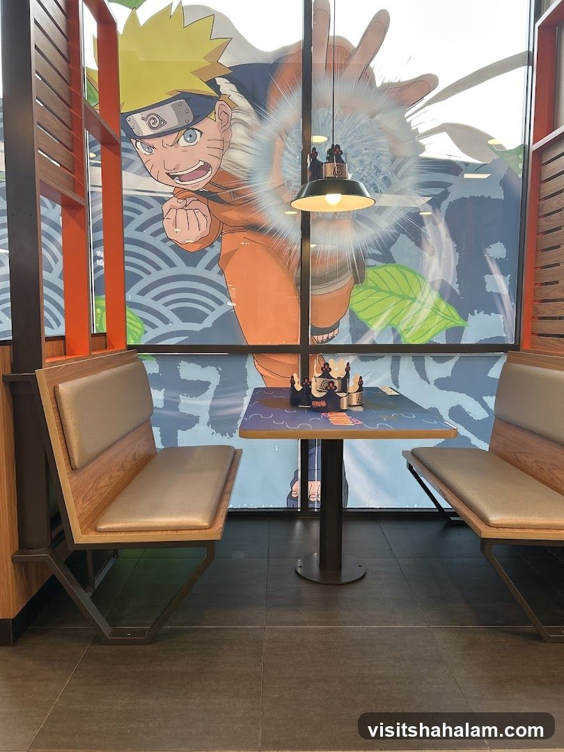 Restaurant Booth with Naruto Mural