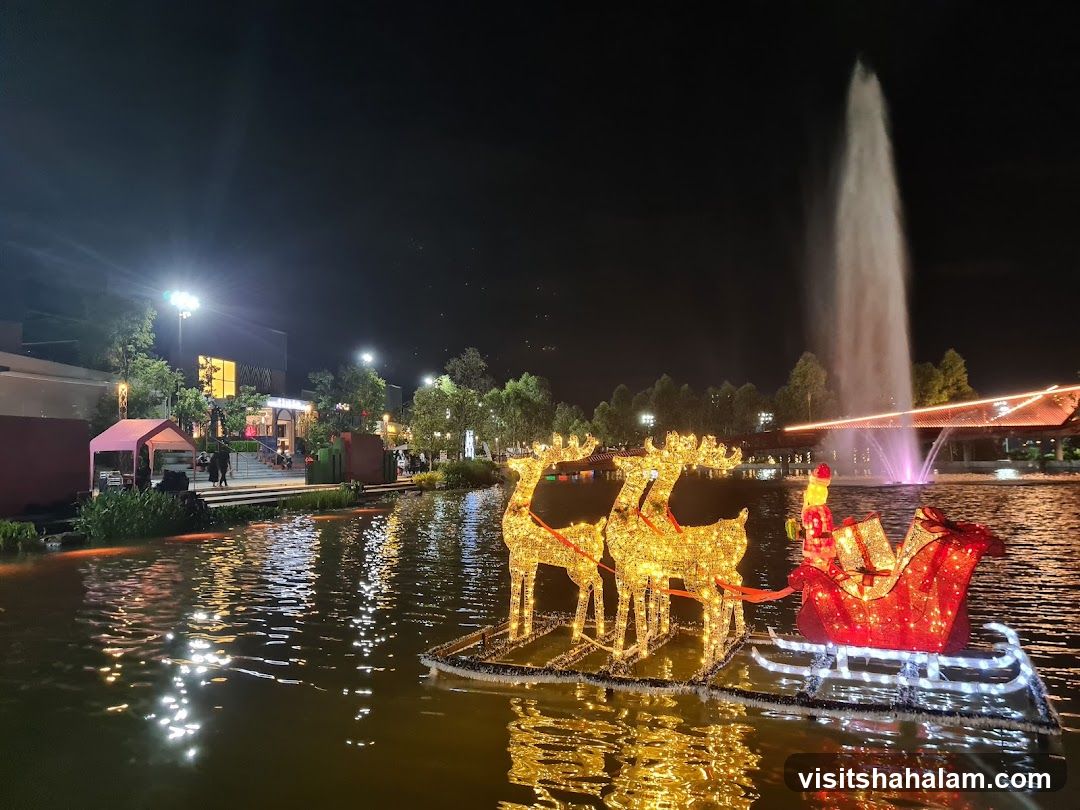 Christmas Lights Display on Water