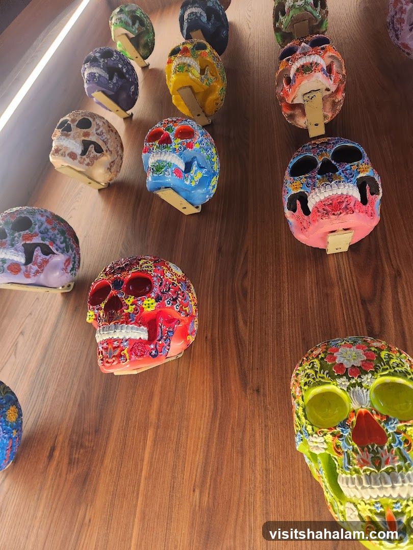 Decorated Skulls Display