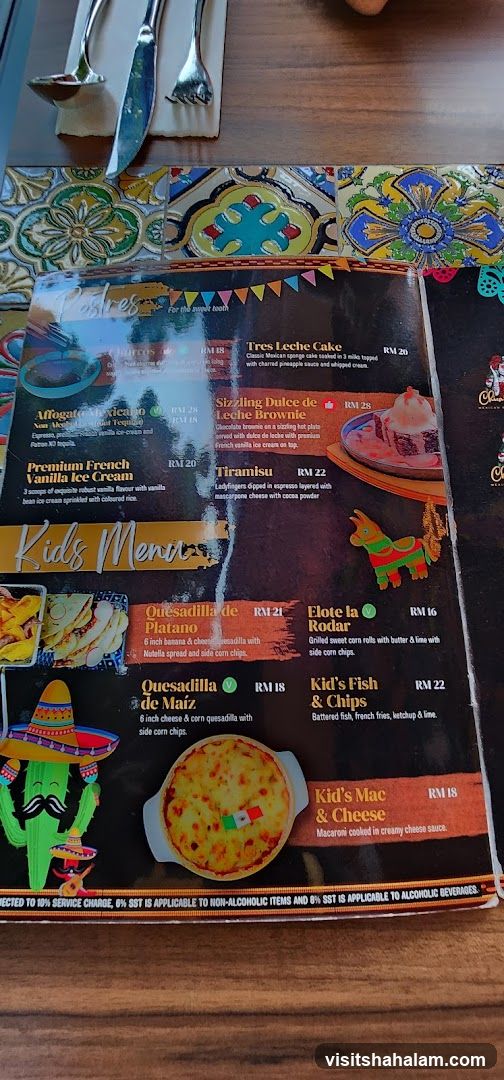 Desserts and Kids Menu