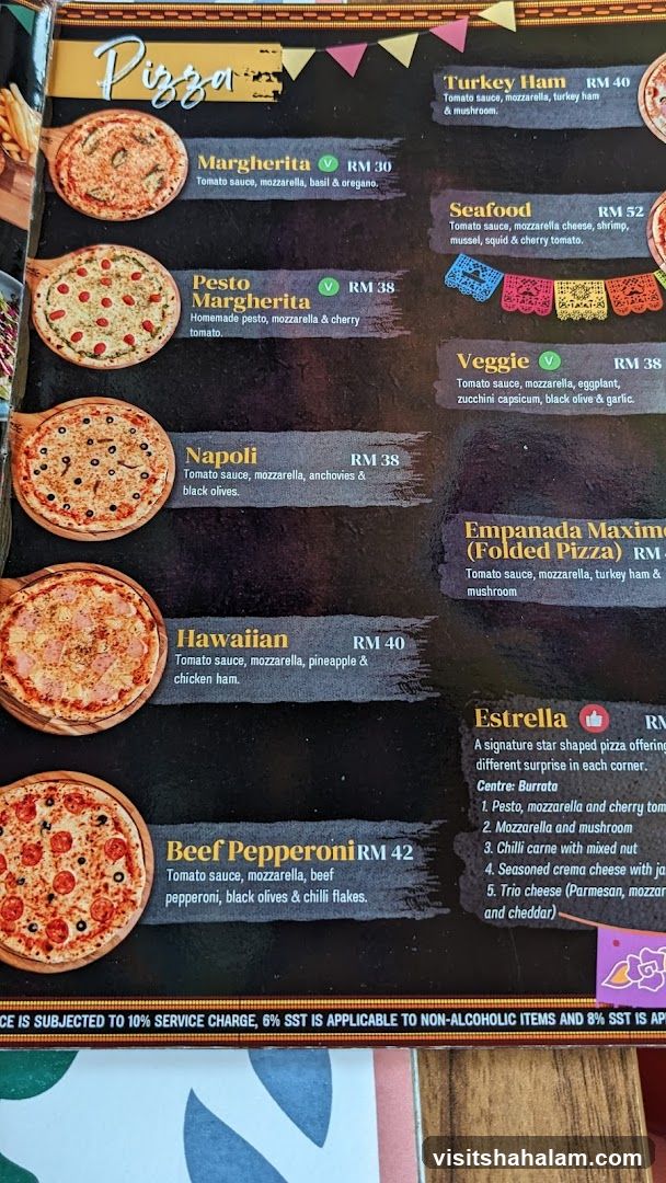 Pizza Menu