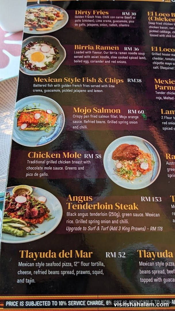 Mexican Menu
