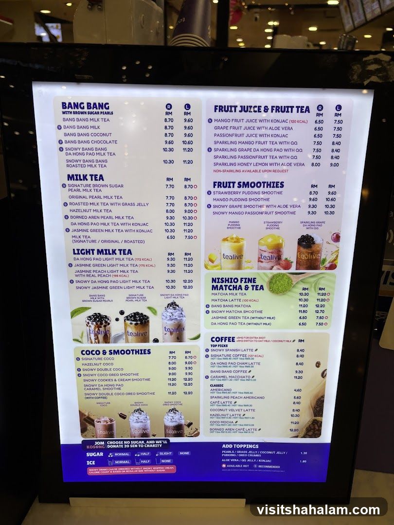 Tealive Menu