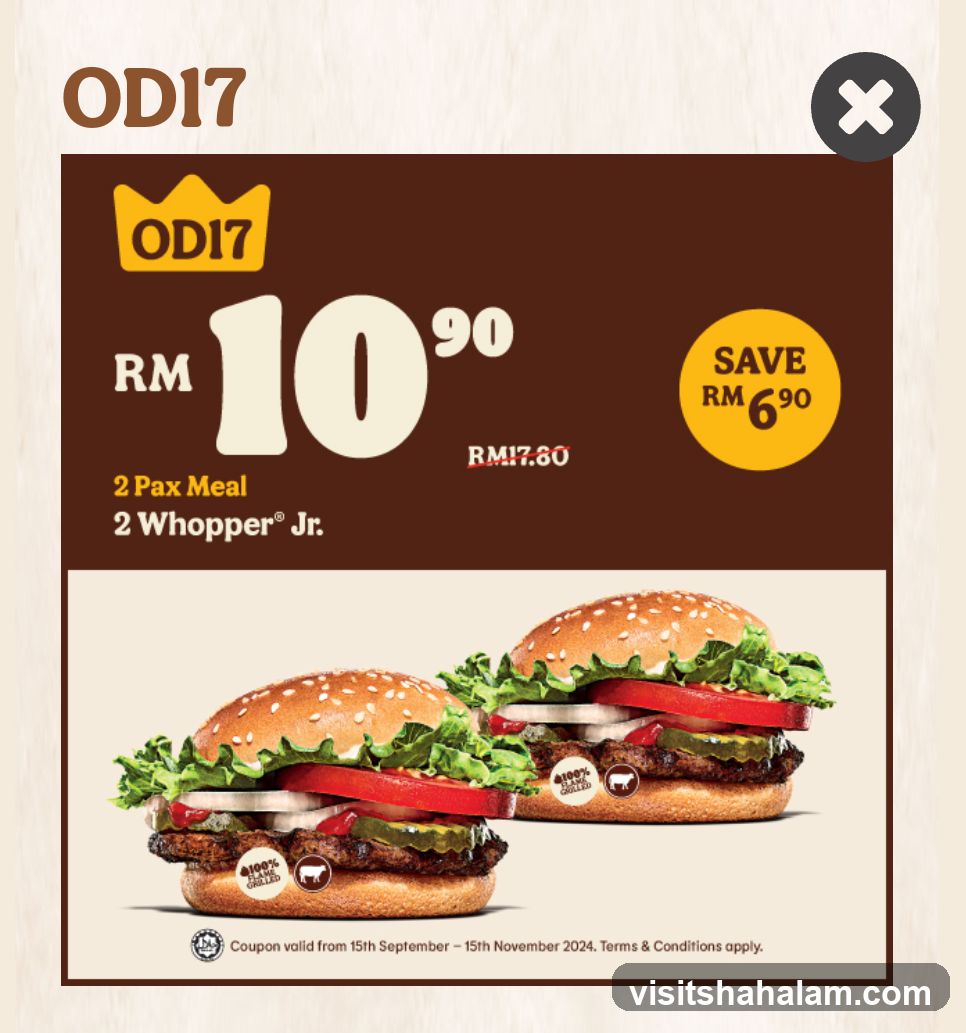 Burger King 2 Pax Meal Promotion
