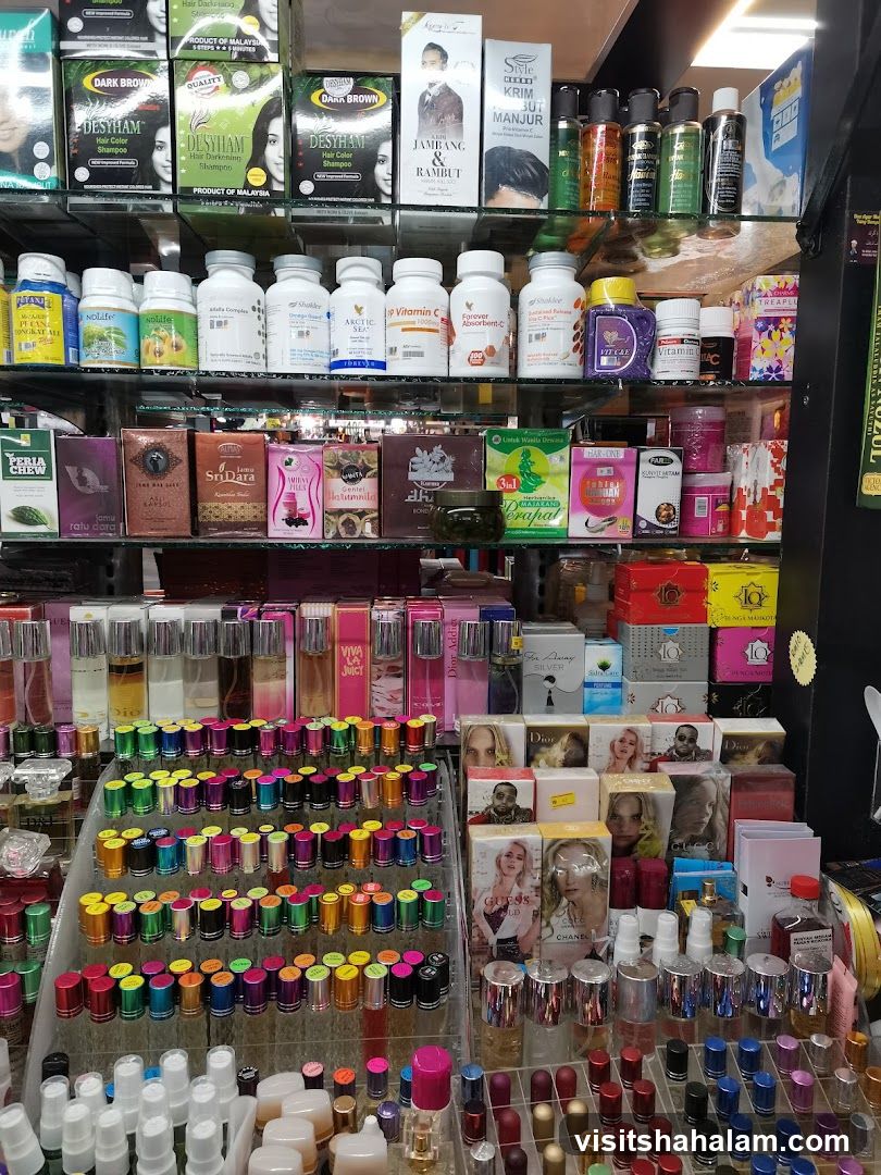 Perfume and Health Supplement Display
