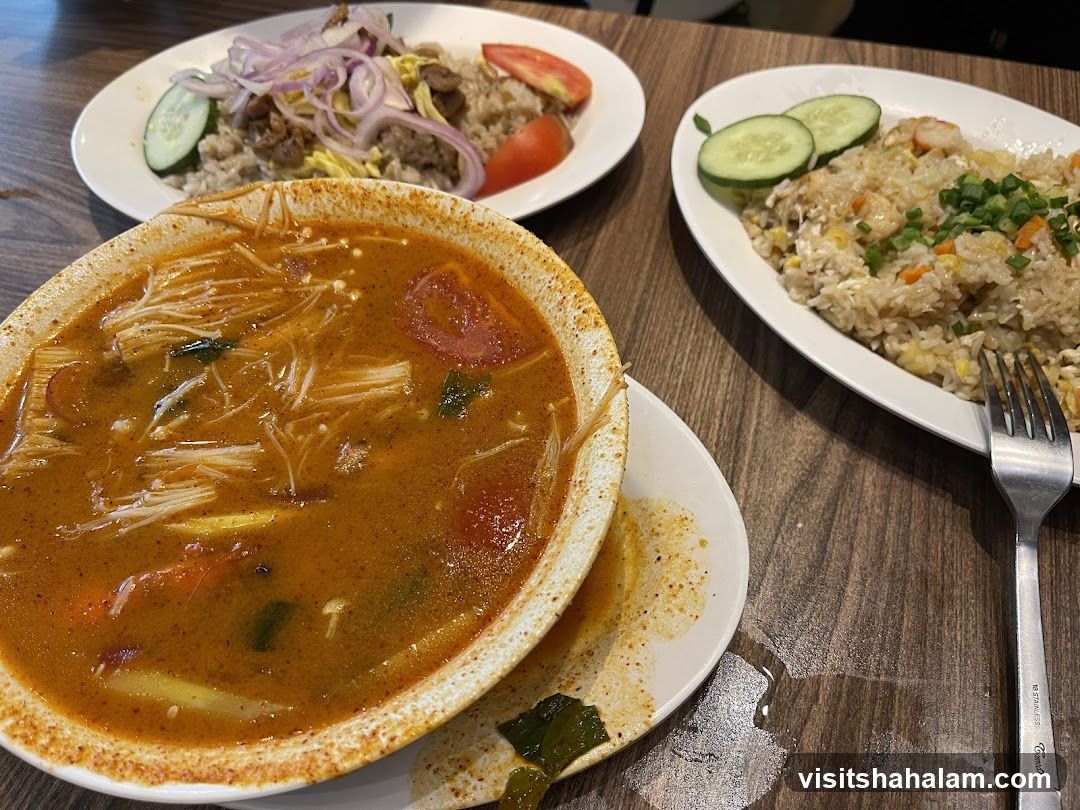 Three Plates of Food on a Table