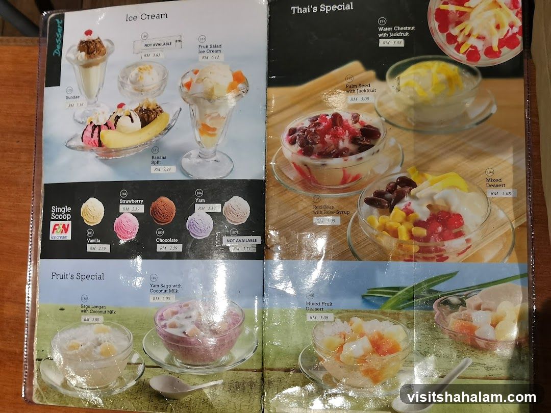 Dessert Menu