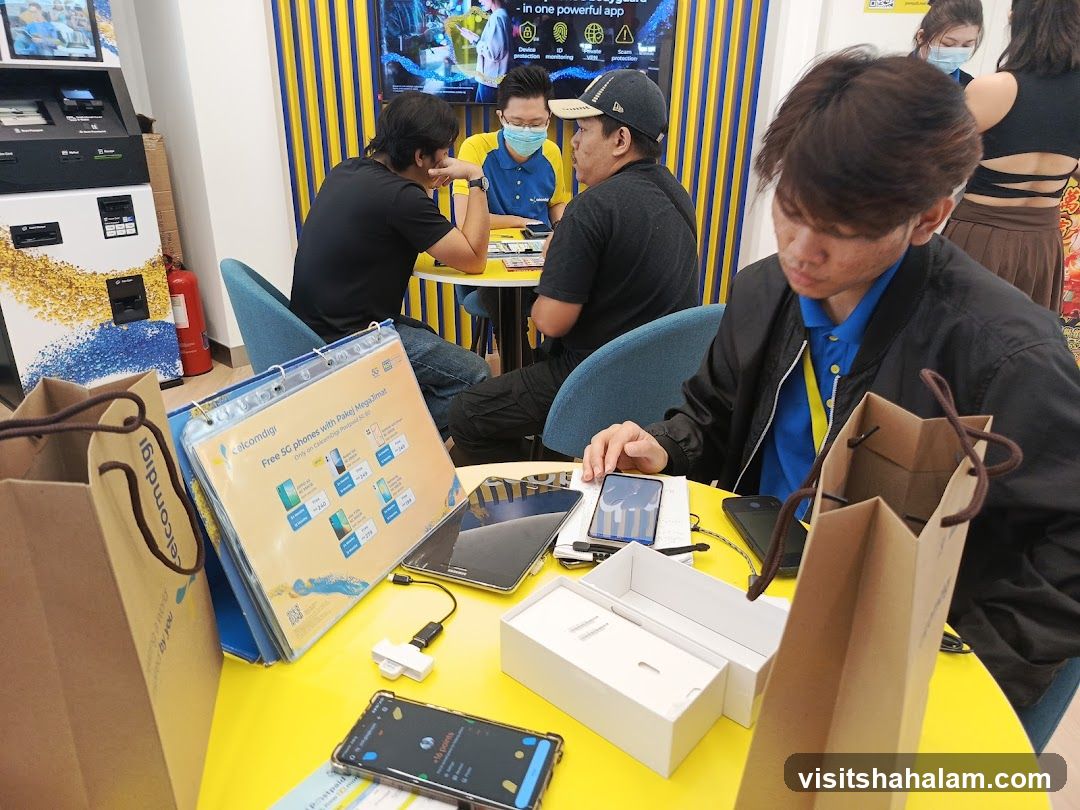 Customers at a Telecommunications Store