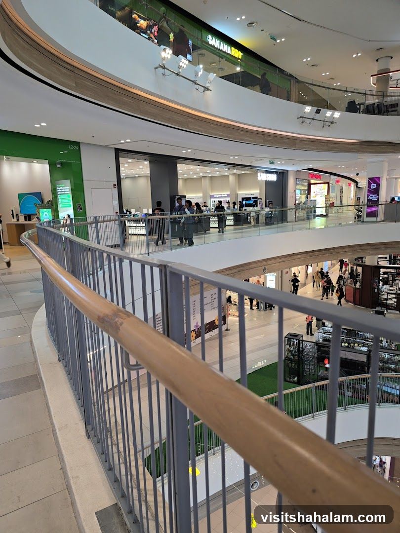 Interior of a multi-level shopping mall