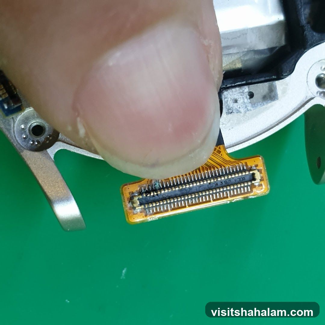 Close-up of electronic component repair