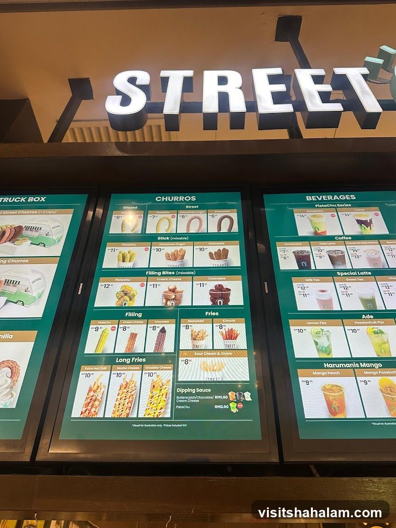 Street Churros Menu