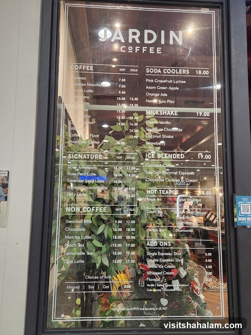 Jardin Coffee Menu