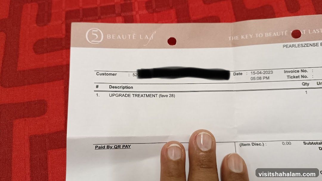 Receipt from Beauté Lab