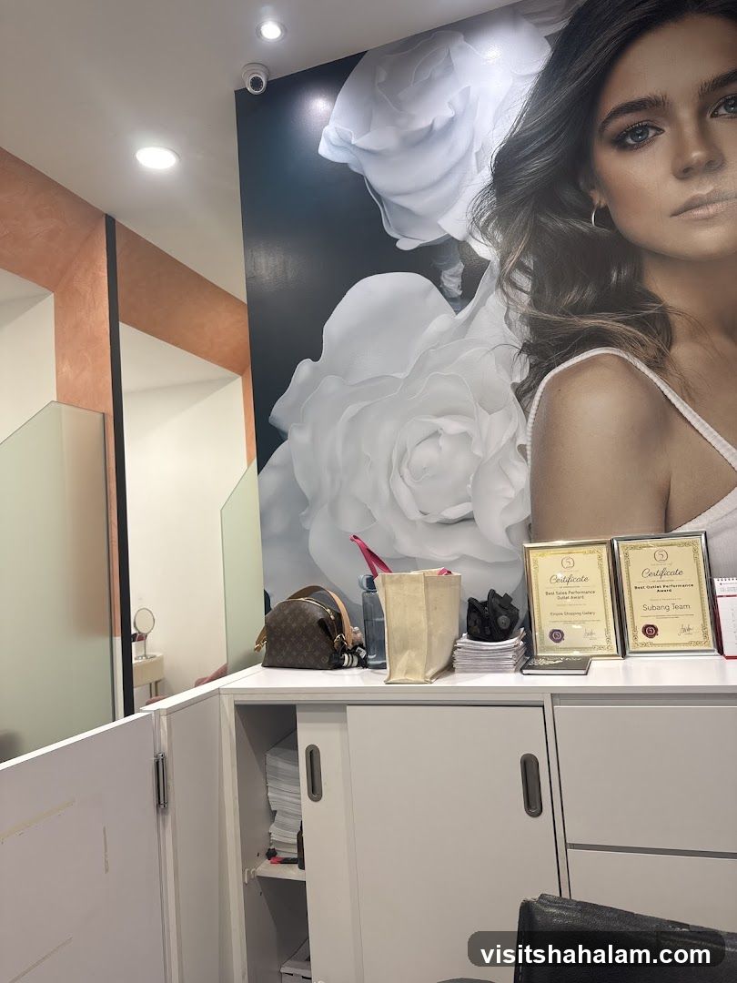 Salon Interior with Large Mural