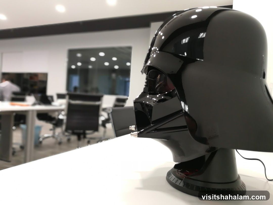 Darth Vader Bust in Office Setting