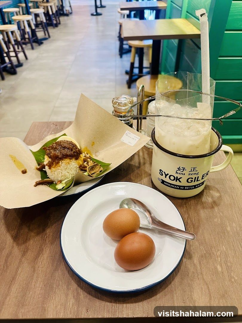 Nasi Lemak and Boiled Eggs