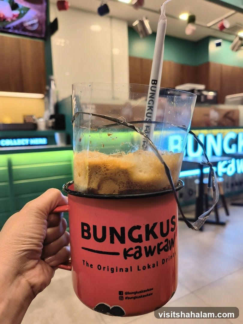 Drink in a branded mug