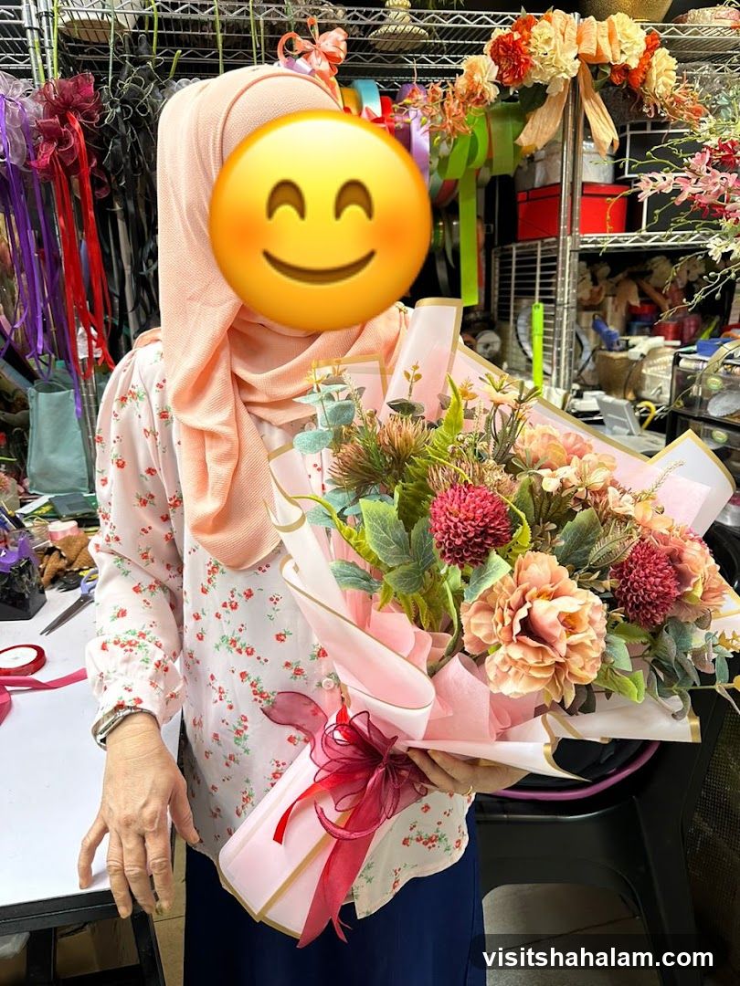Florist holding a bouquet