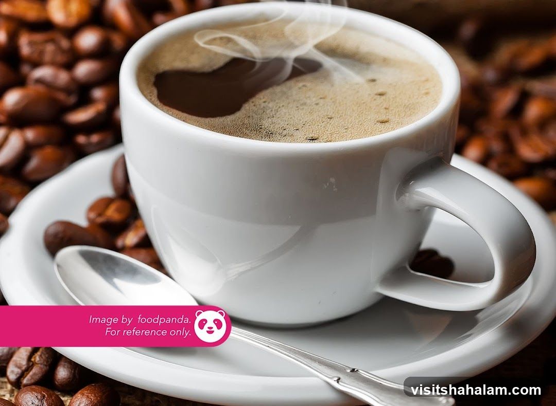 Hot Coffee with Coffee Beans